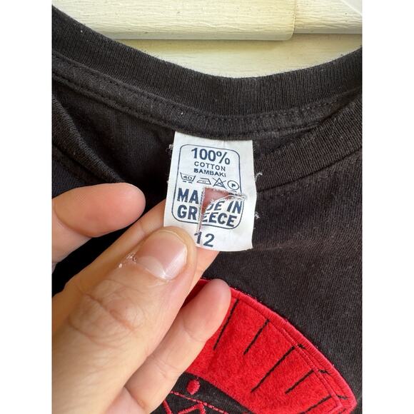 Made in Greece This is Sparta Embroidered Casual Tee Sz 12 Youth Punk Hipster - Picture 5 of 6